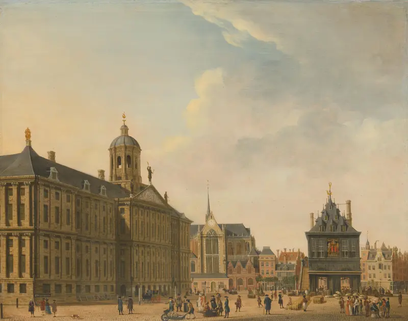 View of the Dam in Amsterdam Wall Art by Jan Ekels - High-Resolution Digital Print