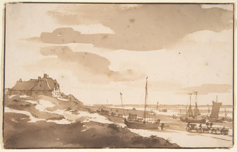 View of the Dunes at Scheveningen Wall Art by Jan de Bisschop - High-Resolution Digital Print