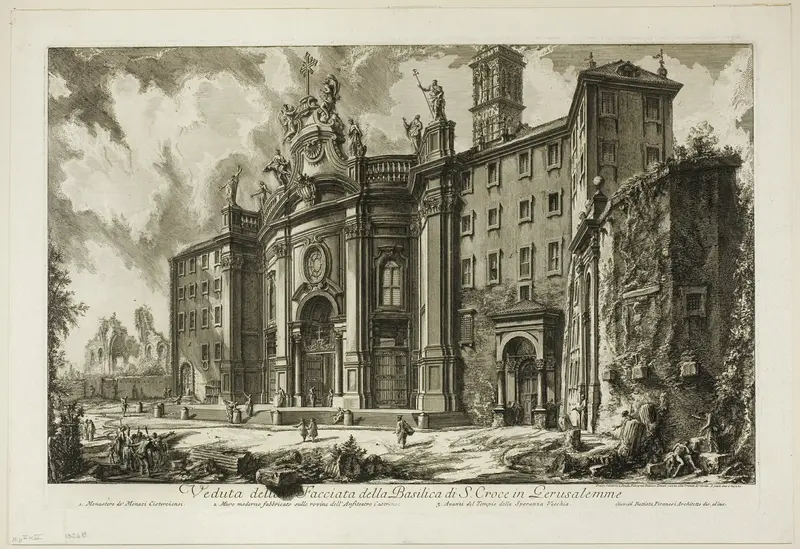 View of the Façade of the Basilica of S. Croce in Gerusalemme [the Holy Cross in Jerusalem], from Views of Rome