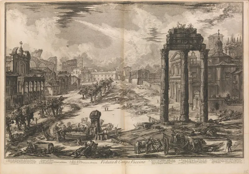 View of the Flavian Amphitheater, called the Colosseum, from "Vedute di Roma" (Roman Views), part II Wall Art by Giovanni Battista Piranesi - High-Resolution Digital Print