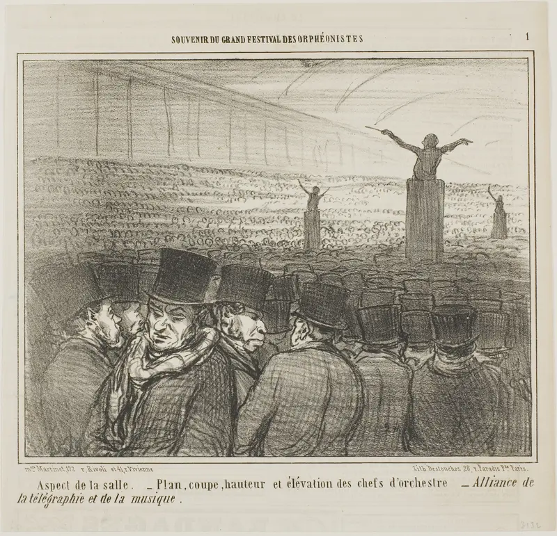 View of the Grand Hall, plate 1 from Souvenirdu Grand Festival des Orphéonistes