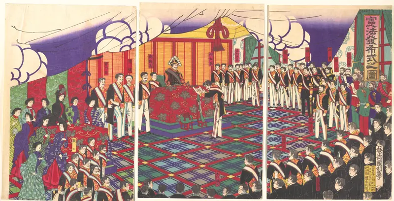 View of the Issuance of the Constitution Wall Art by Baiju Kunitoshi - High-Resolution Digital Print