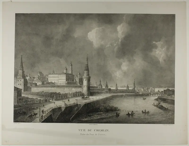 View of the Kremlin from the Stone Bridge Wall Art by Alexandre Évariste Fragonard - High-Resolution Digital Print