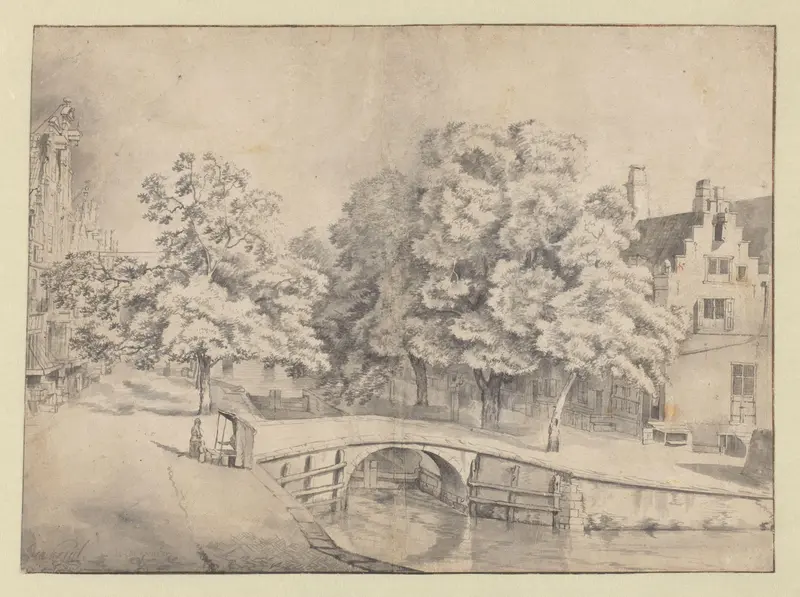 View of the Leidsegracht in Amsterdam, Seen from the Keizersgracht Wall Art by Jan van Kessel - High-Resolution Digital Print