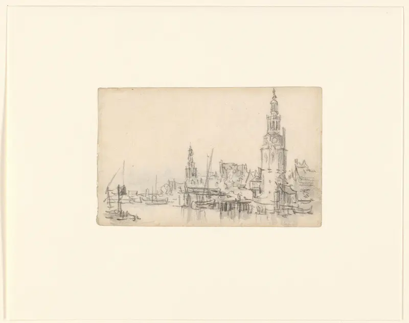 View of the Montelbaanstoren and the Tower of the Zuiderkerk in Amsterdam Wall Art by Jan van Goyen - High-Resolution Digital Print