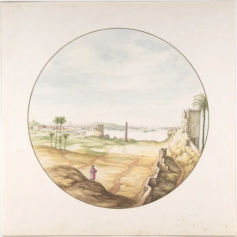 View of the Obelisk of Thutmosis III Seen from the Walls of Alexandria Wall Art by Jan van Call - High-Resolution Digital Print