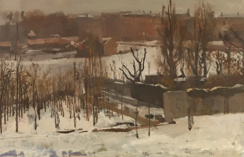 View of the Oosterpark, Amsterdam, in the Snow Wall Art by George Hendrik Breitner - High-Resolution Digital Print