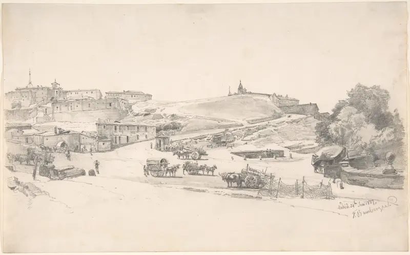 View of the Outskirts of Madrid Wall Art by Fritz Bamberger - High-Resolution Digital Print
