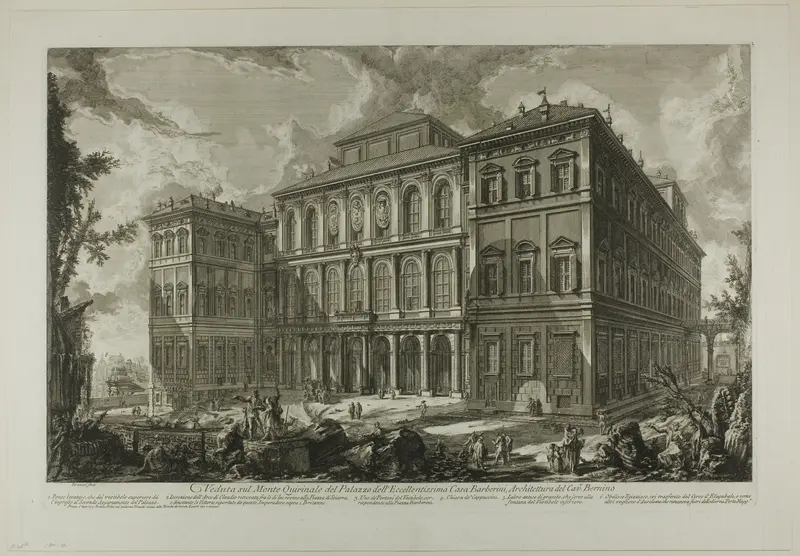 View of the palace of the illustrious Barberini family on the Quirinal Hill, designed by Cavaliere Bernini, from Views of Rome