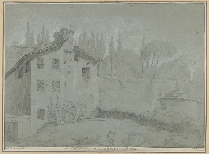 View of the Palatine Hill and the Temple of Romulus Wall Art by Jean Barbault - High-Resolution Digital Print