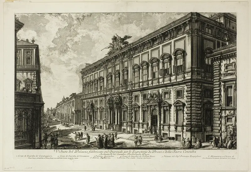 View of the Palazzo della Consulta on the Quirinal housing the Papal Secretariat, from Views of Rome