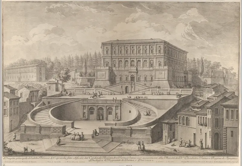 View of the Palazzo di Caprarola Wall Art by Giuseppe Vasi - High-Resolution Digital Print