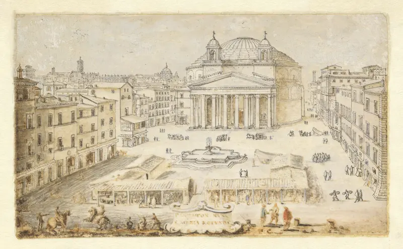 View of the Pantheon, Rome Wall Art by Lievin Cruyl - High-Resolution Digital Print