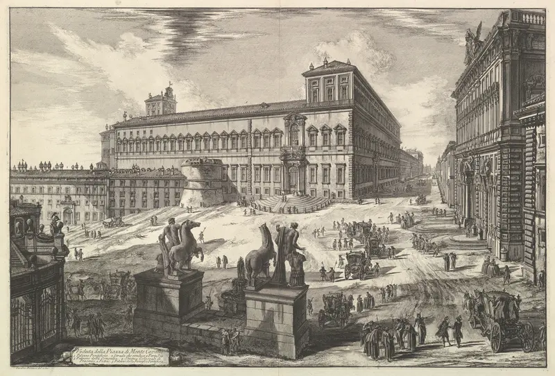 View of the Piazza di monte Cavallo, from Vedute di Roma (Roman Views)
