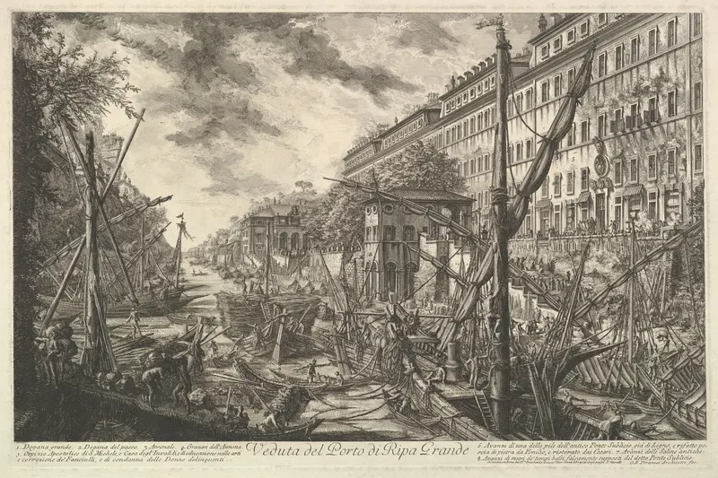 View of the Port of Ripa Grande, from Vedute di Roma (Roman Views)