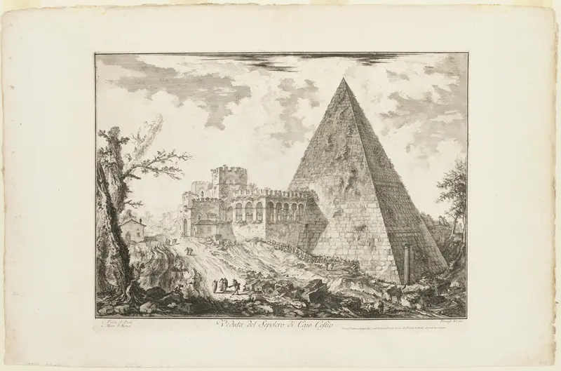 View of the Pyramidal Tomb of Cestius, from Views of Rome
