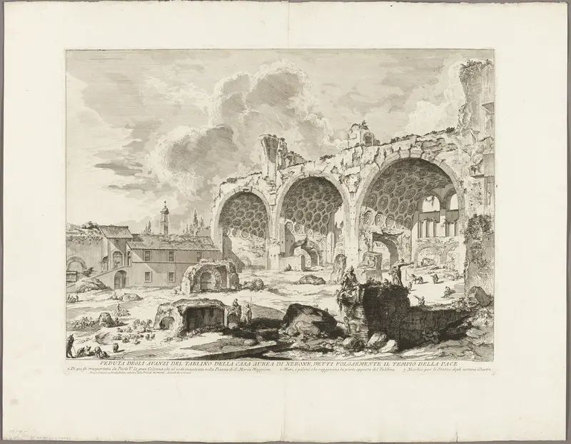 View of the Remains of the Dining Room of the Golden House of Nero, commonly called the Temple of Peace, from Views of Rome