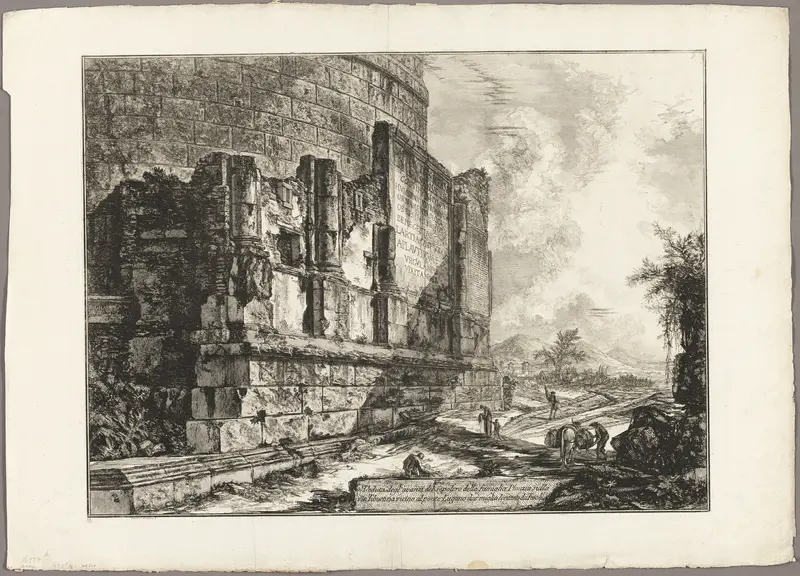 View of the Remains of the Tomb of the Plautii on the Via Tiburtina, near the Ponte Lugano, two miles distant from Tivoli, from Views of Rome