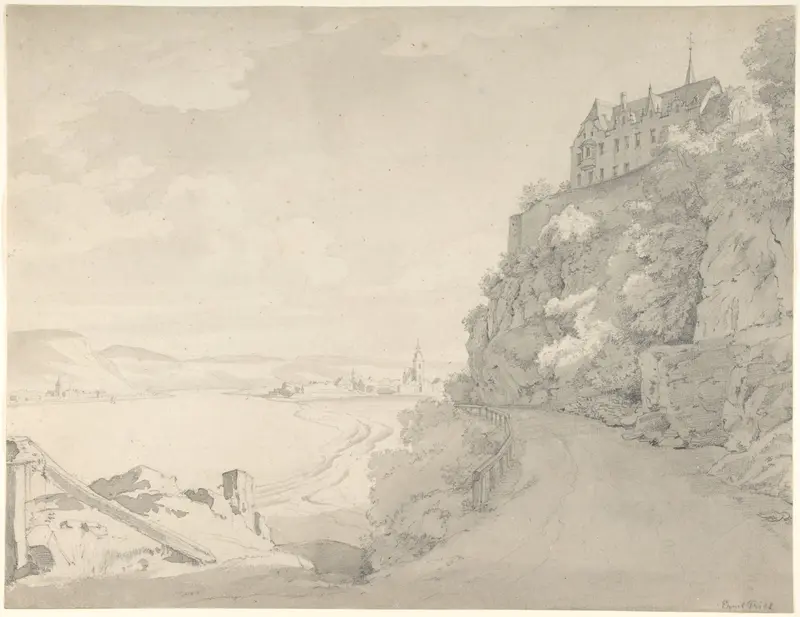 View of the Rhine and Remagen from the North (?) Wall Art by Ernst Fries - High-Resolution Digital Print