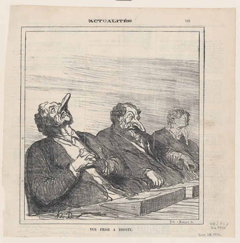 View of the right, from 'News of the day,' published in Le Charivari, June 28, 1872 Wall Art by Honoré Daumier - High-Resolution Digital Print