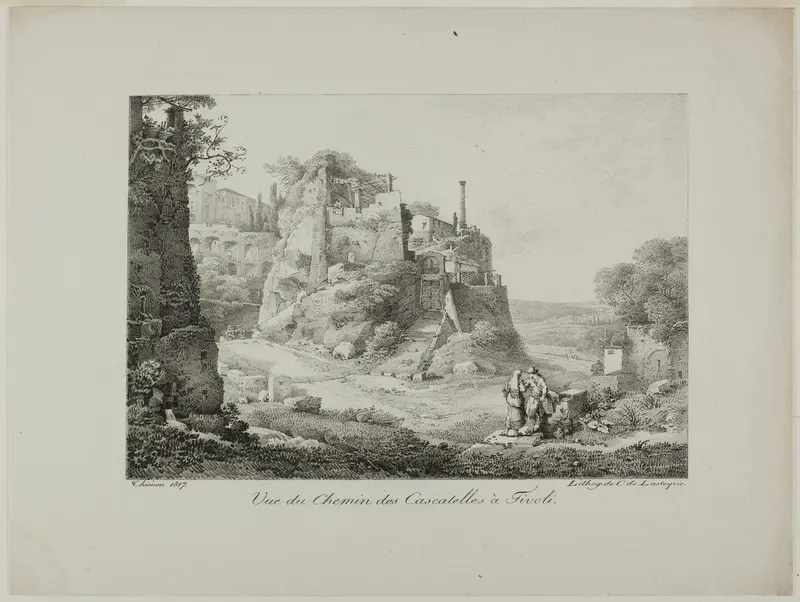 View of the Road from Cascatelles to Tivoli Wall Art by Claude Thienon - High-Resolution Digital Print