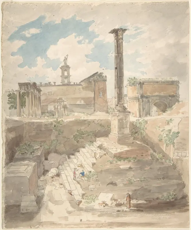 View of the Roman Forum, unexcavated Wall Art by Sir Charles Barry - High-Resolution Digital Print