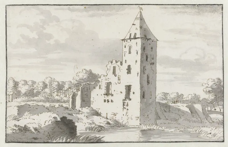 View of the Ruins of Kasteel Heusden, Noord-Brabant Wall Art by Josua de Grave - High-Resolution Digital Print