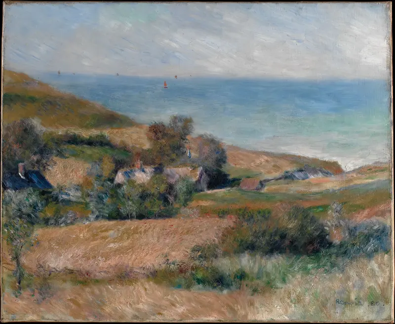 View of the Seacoast near Wargemont in Normandy Wall Art by Auguste Renoir - High-Resolution Digital Print