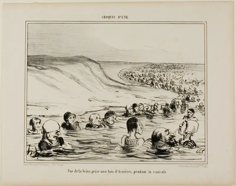 View of the Seine near Asnières during the dog days, plate 2 from Croquis D'été
