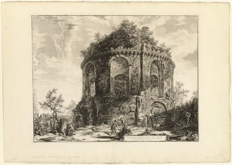 View of the So-Called Tempio della Tosse (Temple of the Cough) on the Via Tiburtina a mile from Tivoli, from Views of Rome