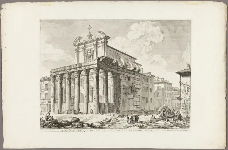 View of the Temple of Antoninus and Faustina in the Roman Forum, from Views of Rome