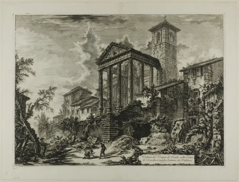 View of the Temple of Hercules at Cori, ten miles distant from Velletri, from Views of Rome