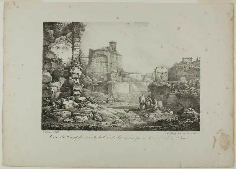 View of the Temple of the Sun and Moon from the Coliseum in Rome Wall Art by Claude Thienon - High-Resolution Digital Print