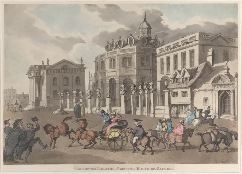 View of the Theatre, Printing House &c. Oxford by Thomas Rowlandson - High-Resolution Digital Print