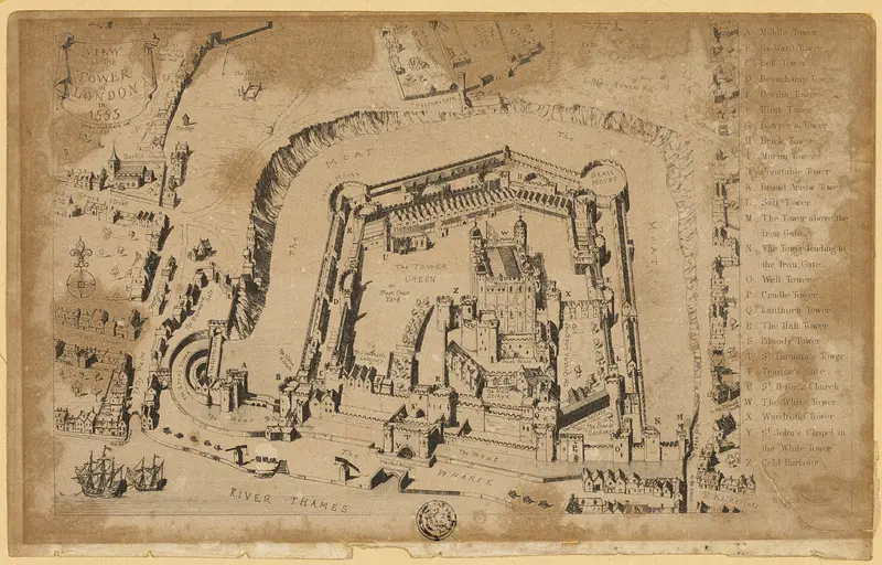 View of the Tower of London in 1553