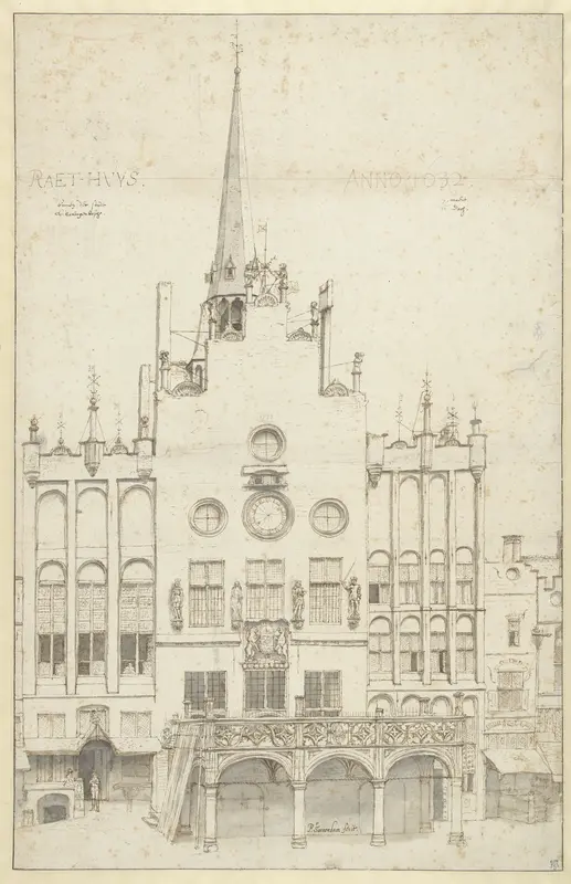 View of the Town Hall, 's-Hertogenbosch Wall Art by Pieter Jansz Saenredam - High-Resolution Digital Print