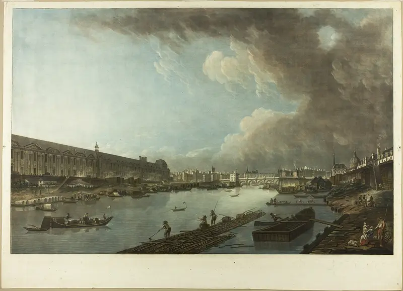 View of the Tuileries, the Louvre and the Pont Neuf Wall Art by Charles Melchior Descourtis - High-Resolution Digital Print