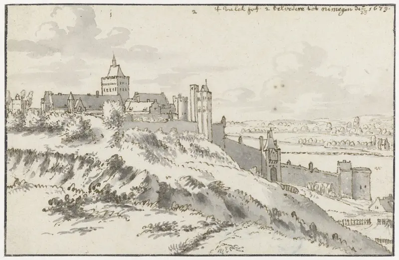 View of the Valkhof and Belvedere at Nijmegen Wall Art by Unknown - High-Resolution Digital Print