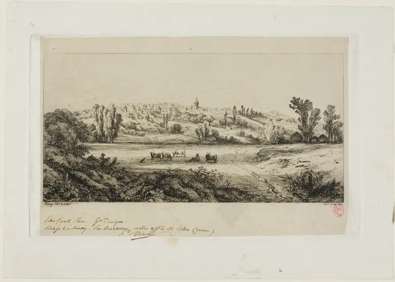 View of the Village of Limay Wall Art by Eugène Blery - High-Resolution Digital Print
