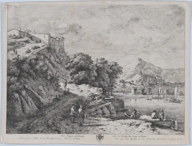 View of the Water Along the Route from Sienna to Rome Wall Art by Jean Jacques de Boissieu - High-Resolution Digital Print