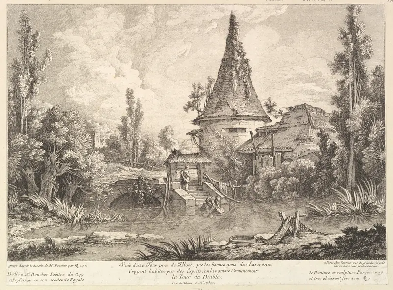View of Tower near Blois Wall Art by Quentin Pierre Chedel - High-Resolution Digital Print