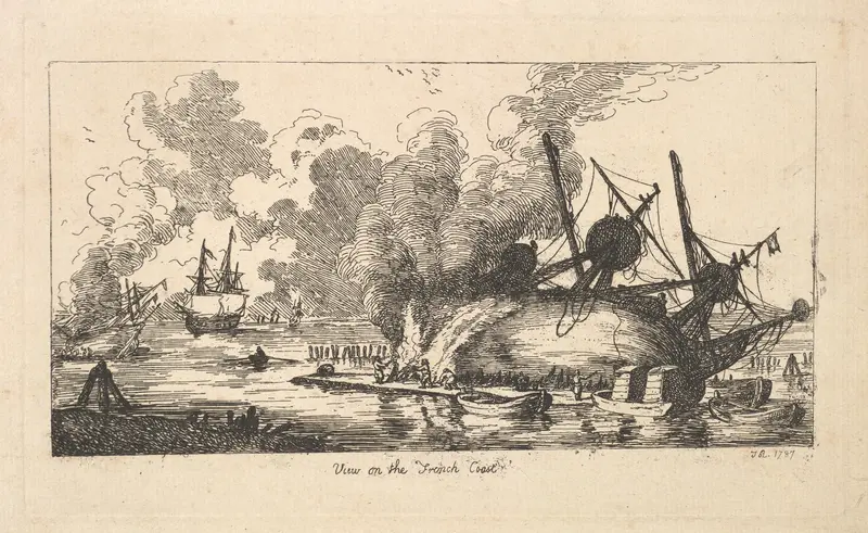 View on the French Coast Wall Art by Thomas Rowlandson - High-Resolution Digital Print