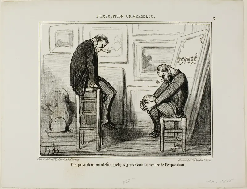 View Taken in a Studio a Few Ways before the Opening of the Exhibition, plate 3 from L'exposition Universelle