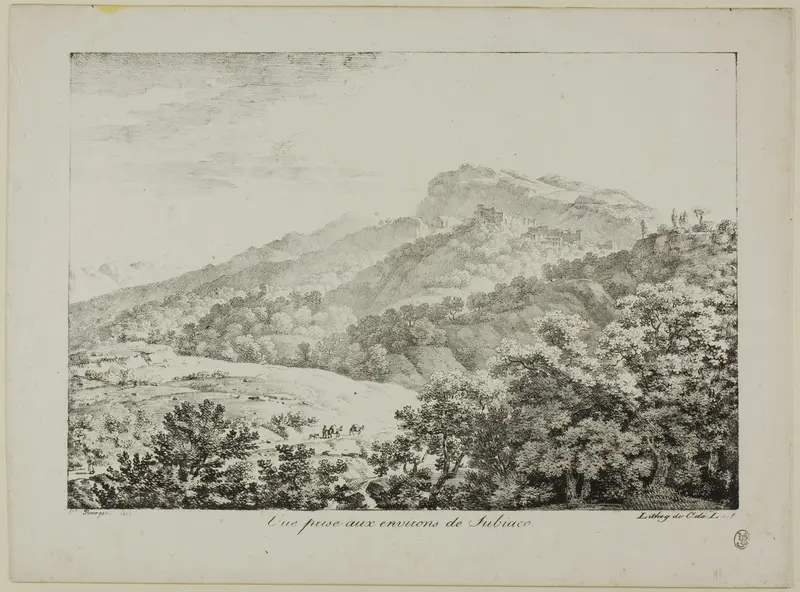 View Taken in the Region of Subiaco, from Views of Italy Wall Art by Constant Bourgeois - High-Resolution Digital Print