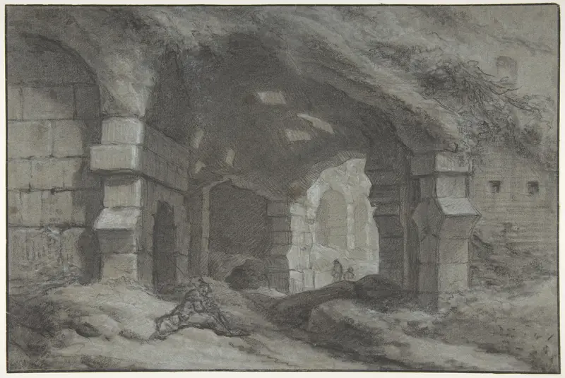 View Within the Colosseum, Rome Wall Art by Charles Michel Ange Challe - High-Resolution Digital Print