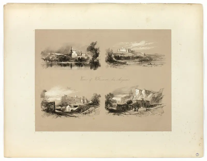 Views of Villenueve les Avignon, from Picturesque Selections Wall Art by James Duffield Harding - High-Resolution Digital Print