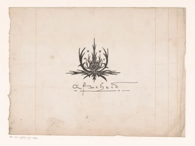 Vignet met distel Wall Art by Reinier Willem Petrus de Vries (1874-1953) - High-Resolution Digital Print