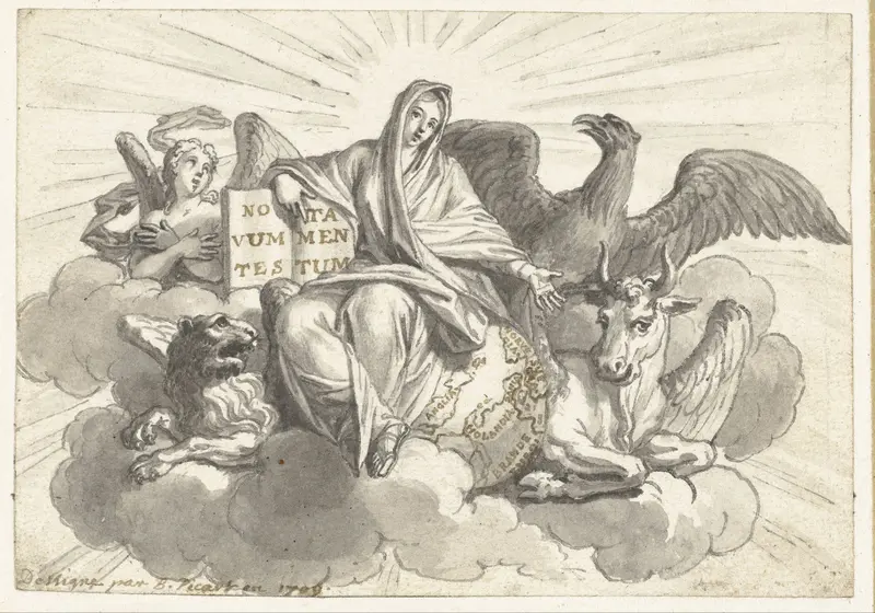 Vignet met het Nieuwe Testament Wall Art by Bernard Picart - High-Resolution Digital Print