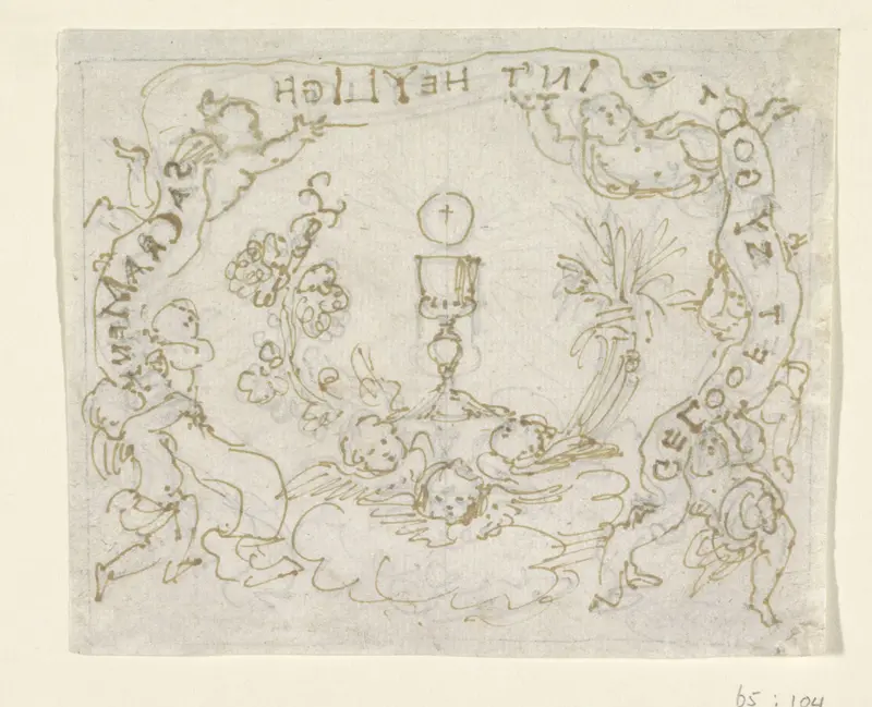 Vignet met putti en kelk Wall Art by anonymous - High-Resolution Digital Print