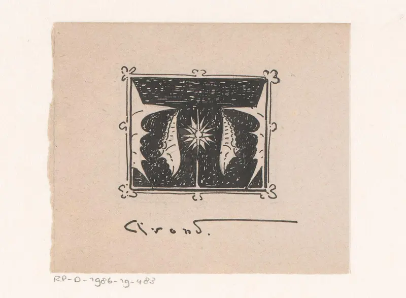 Vignet met ster en schelpen Wall Art by Reinier Willem Petrus de Vries (1874-1953) - High-Resolution Digital Print